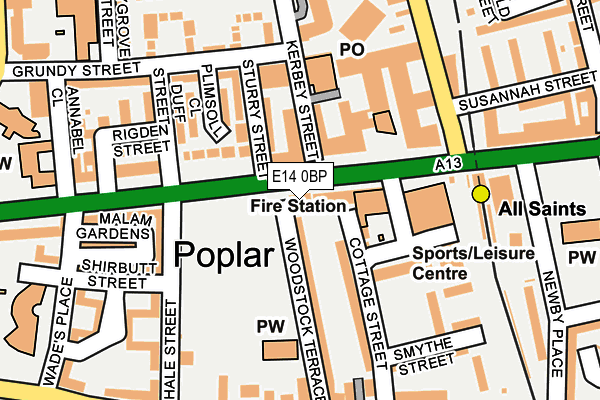 E14 0BP map - OS OpenMap – Local (Ordnance Survey)