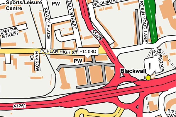 E14 0BQ map - OS OpenMap – Local (Ordnance Survey)