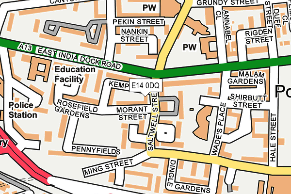 E14 0DQ map - OS OpenMap – Local (Ordnance Survey)