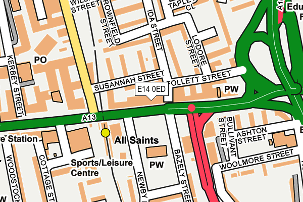 E14 0ED map - OS OpenMap – Local (Ordnance Survey)