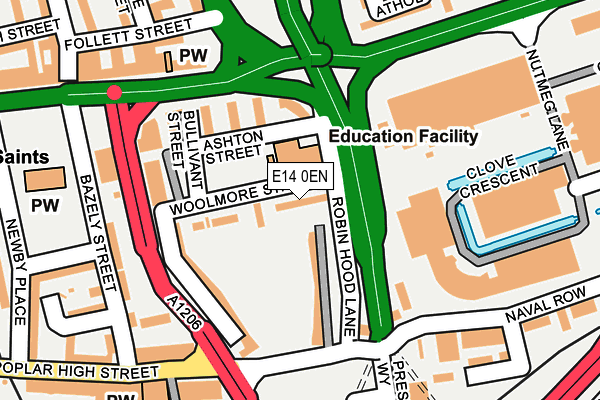 E14 0EN map - OS OpenMap – Local (Ordnance Survey)