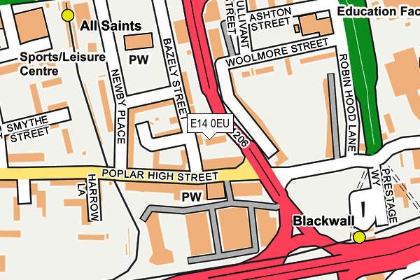 E14 0EU map - OS OpenMap – Local (Ordnance Survey)