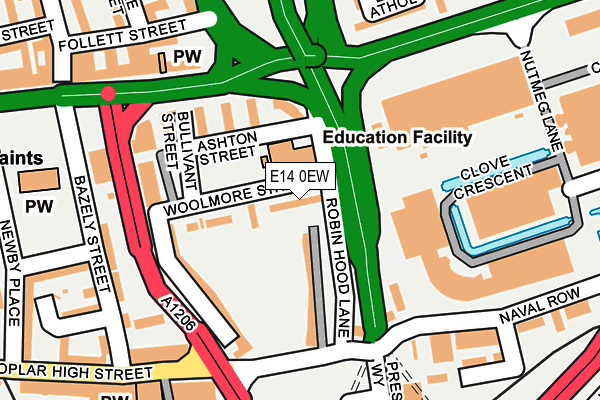 E14 0EW map - OS OpenMap – Local (Ordnance Survey)