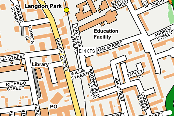 E14 0FS map - OS OpenMap – Local (Ordnance Survey)