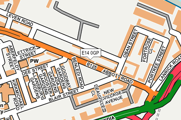 E14 0GP map - OS OpenMap – Local (Ordnance Survey)