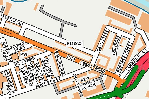 E14 0GQ map - OS OpenMap – Local (Ordnance Survey)