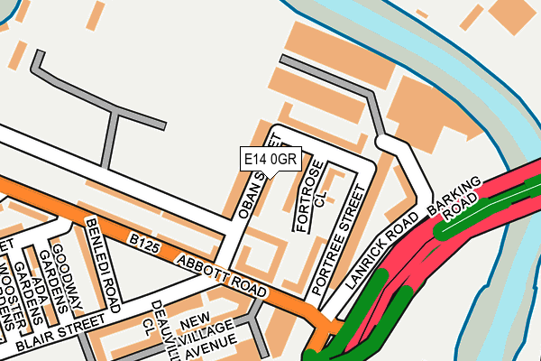 E14 0GR map - OS OpenMap – Local (Ordnance Survey)