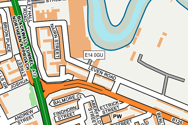 E14 0GU map - OS OpenMap – Local (Ordnance Survey)