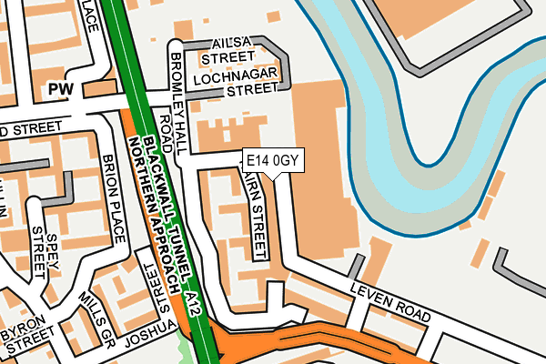 E14 0GY map - OS OpenMap – Local (Ordnance Survey)