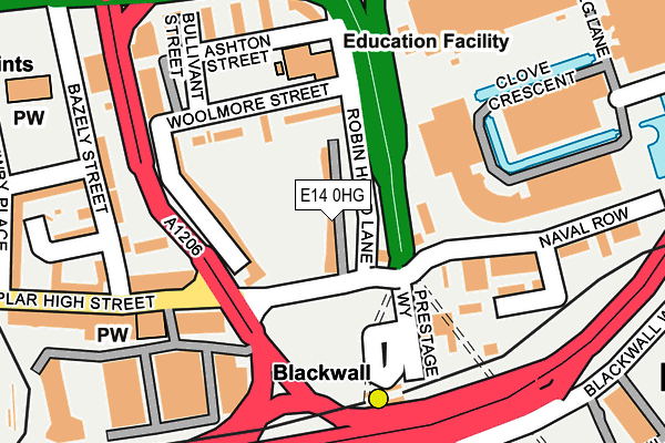 E14 0HG map - OS OpenMap – Local (Ordnance Survey)