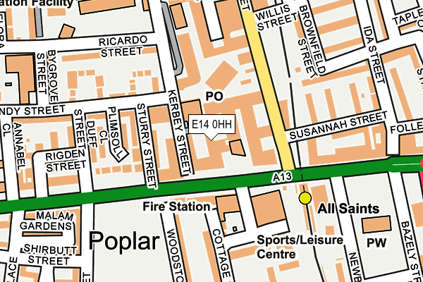 E14 0HH map - OS OpenMap – Local (Ordnance Survey)