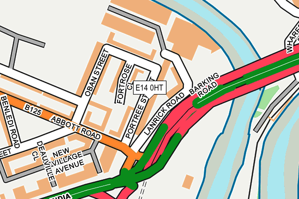 E14 0HT map - OS OpenMap – Local (Ordnance Survey)