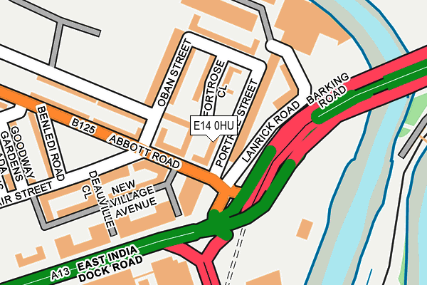 E14 0HU map - OS OpenMap – Local (Ordnance Survey)