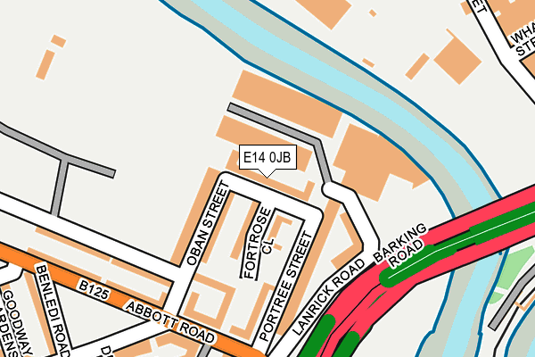 E14 0JB map - OS OpenMap – Local (Ordnance Survey)