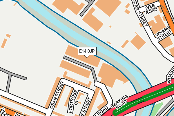 E14 0JP map - OS OpenMap – Local (Ordnance Survey)