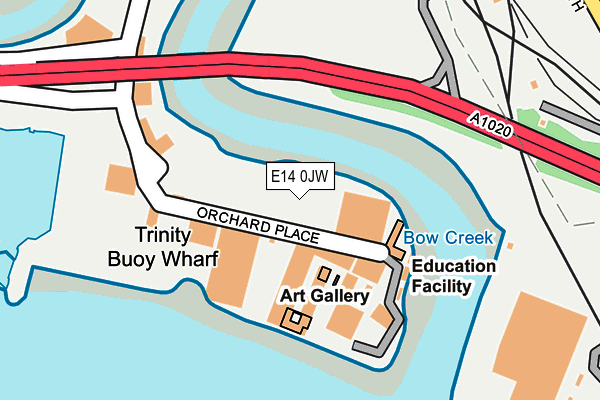 E14 0JW map - OS OpenMap – Local (Ordnance Survey)