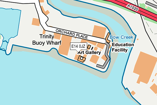 E14 0JZ map - OS OpenMap – Local (Ordnance Survey)