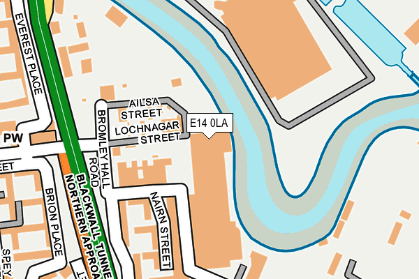 E14 0LA map - OS OpenMap – Local (Ordnance Survey)