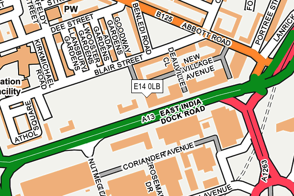 E14 0LB map - OS OpenMap – Local (Ordnance Survey)