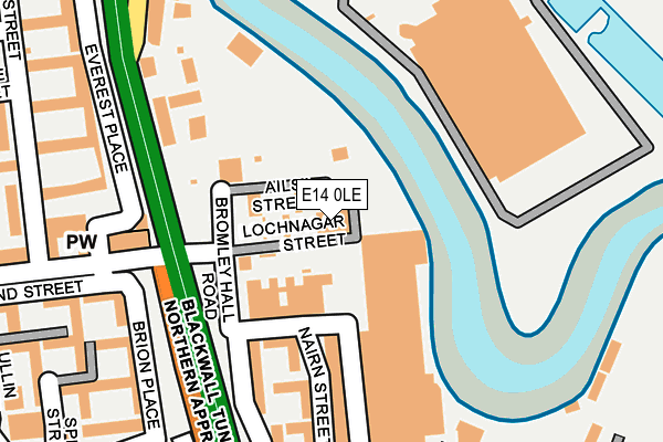E14 0LE map - OS OpenMap – Local (Ordnance Survey)