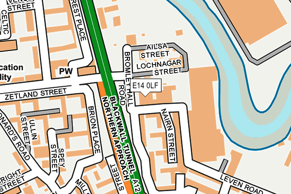 E14 0LF map - OS OpenMap – Local (Ordnance Survey)