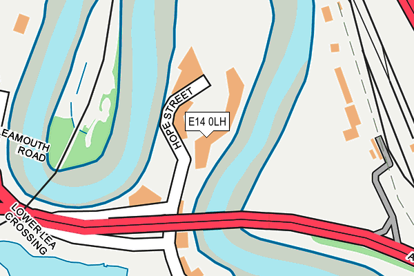 E14 0LH map - OS OpenMap – Local (Ordnance Survey)