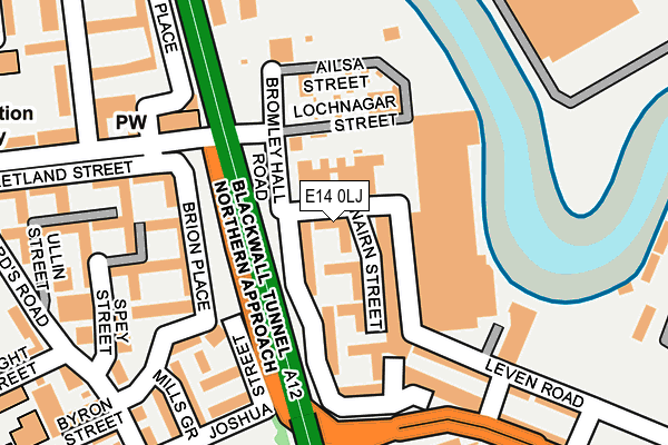 E14 0LJ map - OS OpenMap – Local (Ordnance Survey)