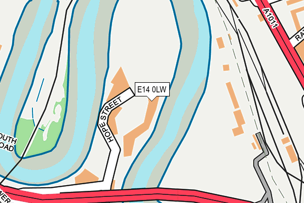 E14 0LW map - OS OpenMap – Local (Ordnance Survey)