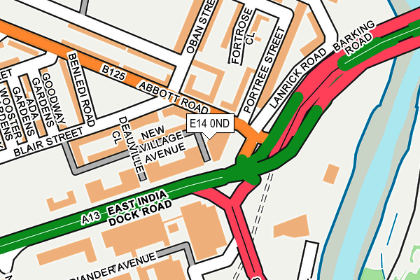 E14 0ND map - OS OpenMap – Local (Ordnance Survey)