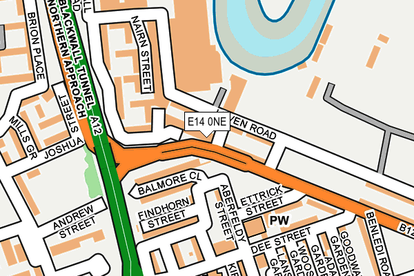 E14 0NE map - OS OpenMap – Local (Ordnance Survey)