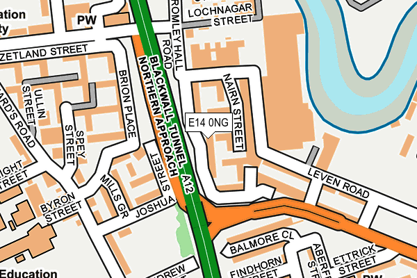 E14 0NG map - OS OpenMap – Local (Ordnance Survey)