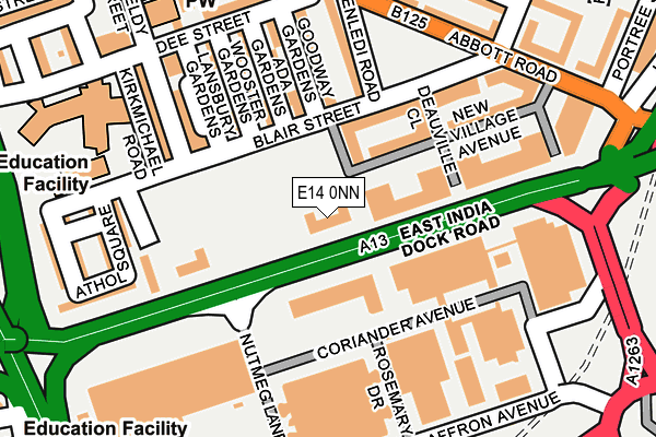 E14 0NN map - OS OpenMap – Local (Ordnance Survey)