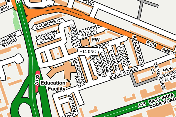 E14 0NQ map - OS OpenMap – Local (Ordnance Survey)