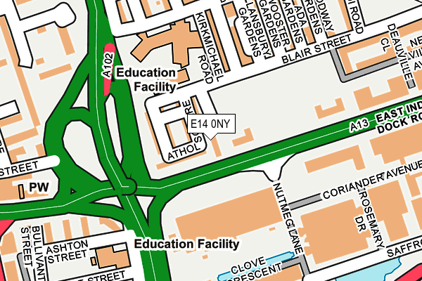 E14 0NY map - OS OpenMap – Local (Ordnance Survey)