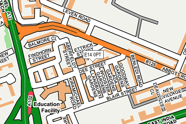 E14 0PT map - OS OpenMap – Local (Ordnance Survey)