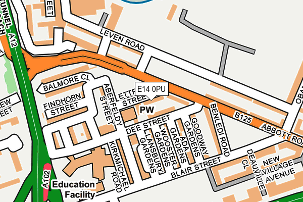 E14 0PU map - OS OpenMap – Local (Ordnance Survey)