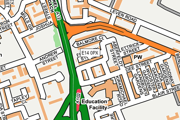 E14 0PX map - OS OpenMap – Local (Ordnance Survey)