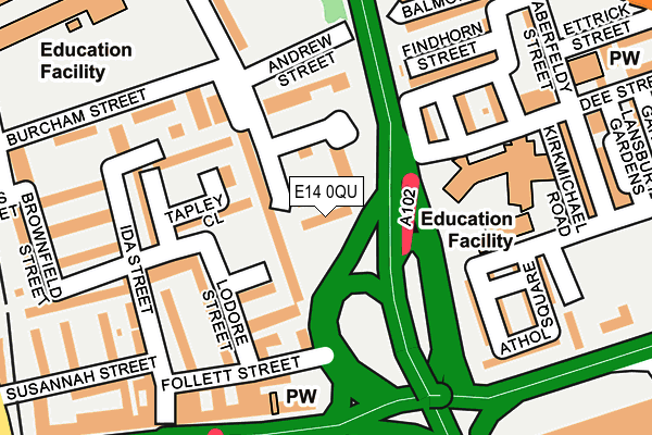 E14 0QU map - OS OpenMap – Local (Ordnance Survey)