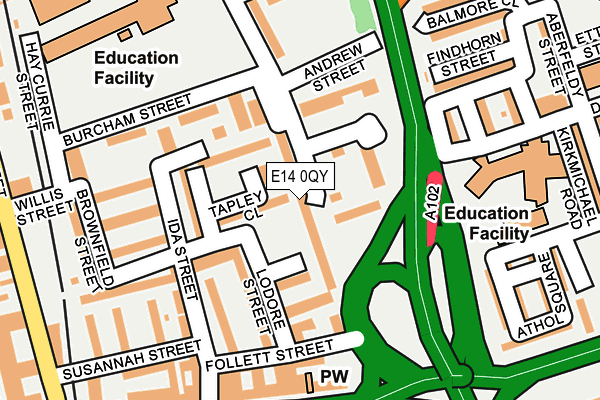 E14 0QY map - OS OpenMap – Local (Ordnance Survey)