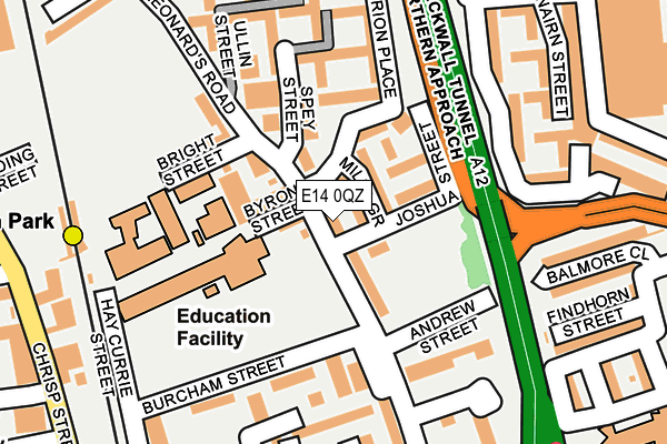 E14 0QZ map - OS OpenMap – Local (Ordnance Survey)