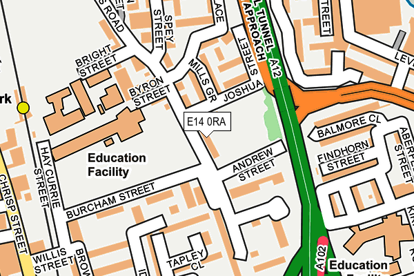 E14 0RA map - OS OpenMap – Local (Ordnance Survey)