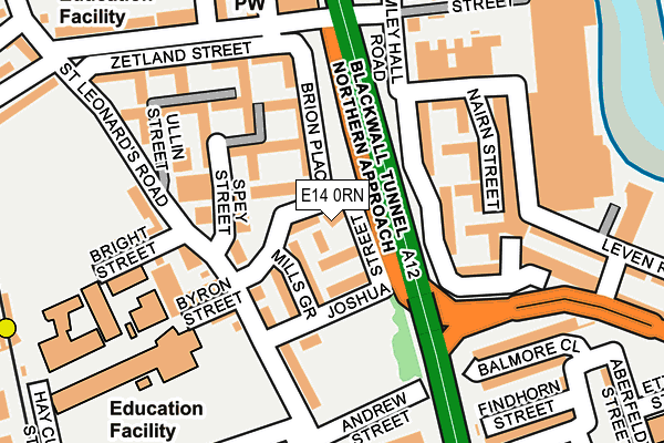 E14 0RN map - OS OpenMap – Local (Ordnance Survey)