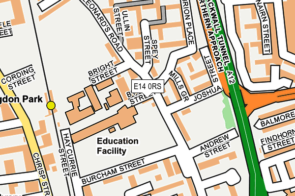 E14 0RS map - OS OpenMap – Local (Ordnance Survey)