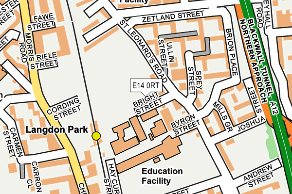 E14 0RT map - OS OpenMap – Local (Ordnance Survey)