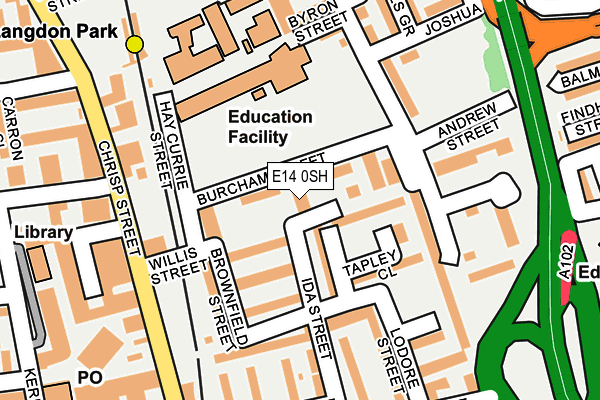 E14 0SH map - OS OpenMap – Local (Ordnance Survey)