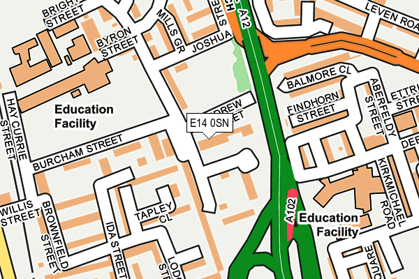 E14 0SN map - OS OpenMap – Local (Ordnance Survey)