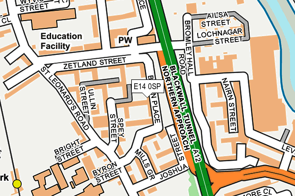 E14 0SP map - OS OpenMap – Local (Ordnance Survey)