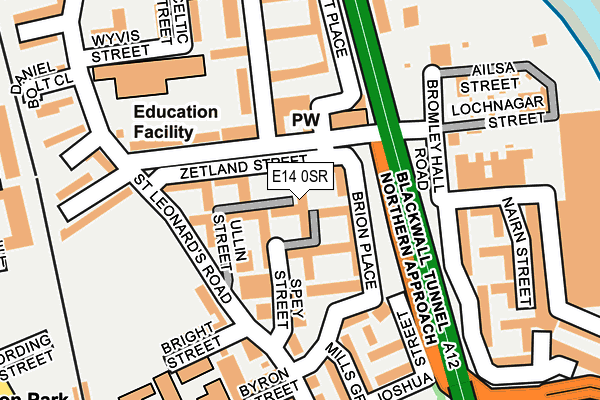 E14 0SR map - OS OpenMap – Local (Ordnance Survey)