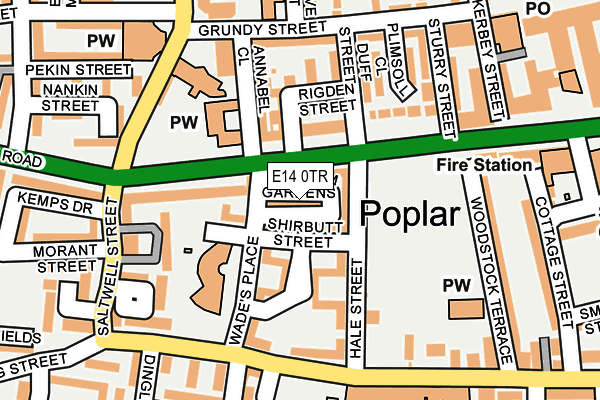 E14 0TR map - OS OpenMap – Local (Ordnance Survey)