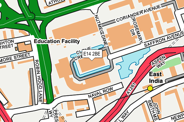 E14 2BE map - OS OpenMap – Local (Ordnance Survey)